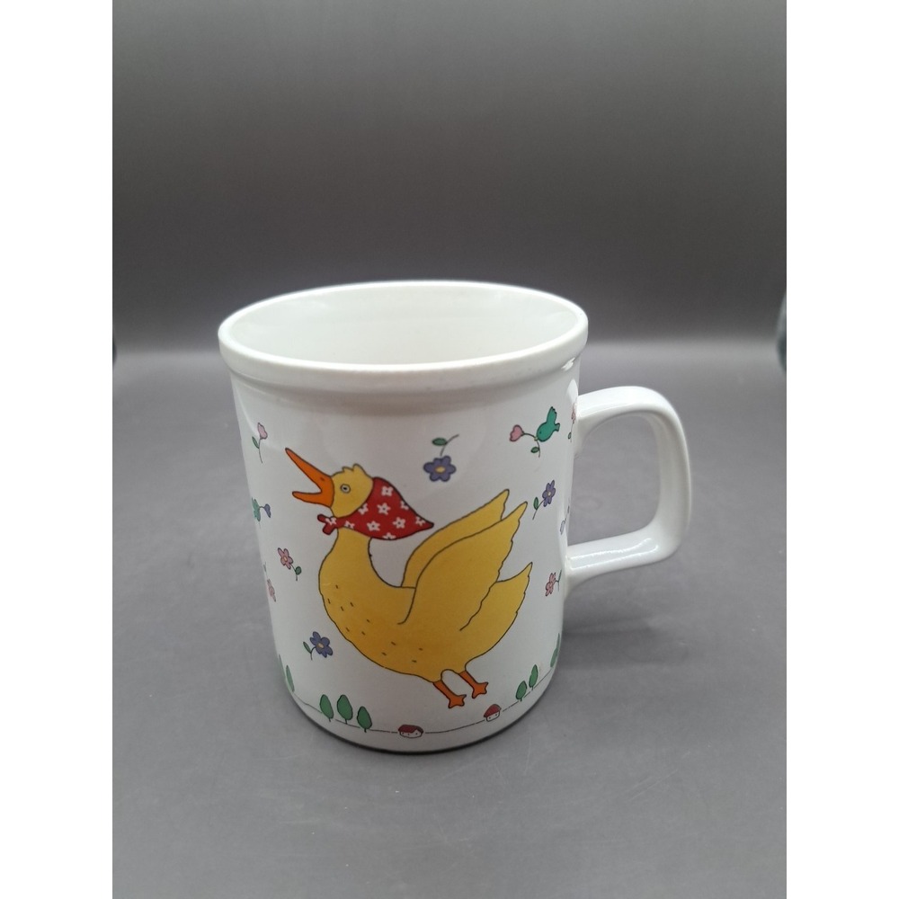 Ducks Geese Flowers Birds Springtime Colorful Happy Farm Bird Farm Coffee Mug